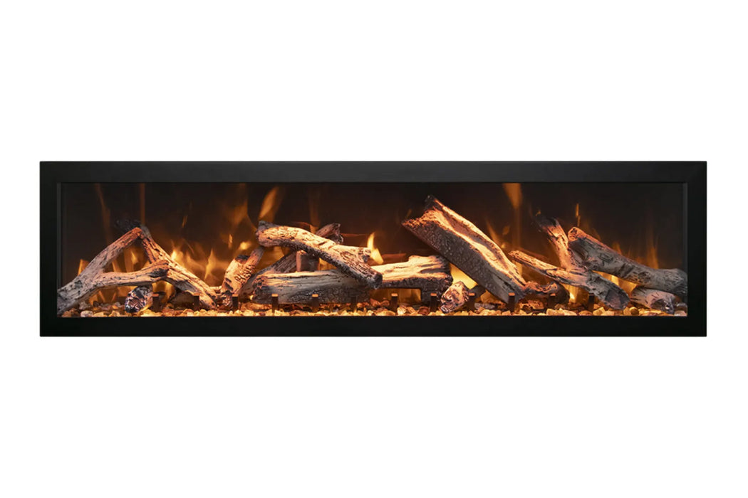Remii Deep 55" Indoor/Outdoor Built-in Electric Fireplace with Black Steel Surround | 102755-DE