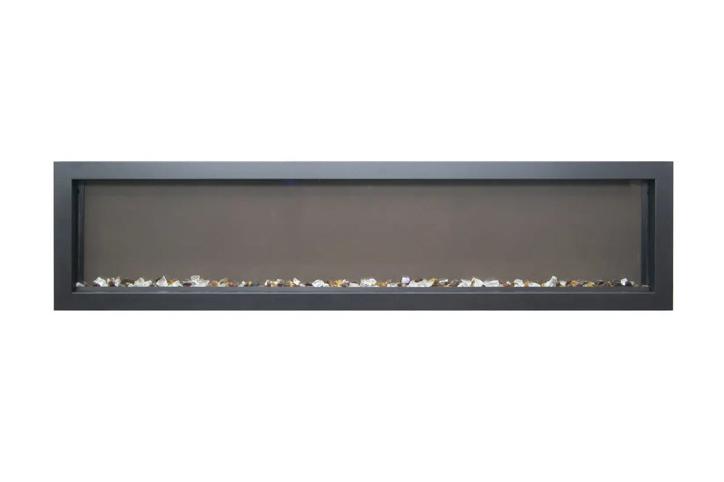 Remii Extra Slim 45" Indoor/Outdoor Zero Clearance Built-in Electric Fireplace with Black Steel Surround | 102745-XS
