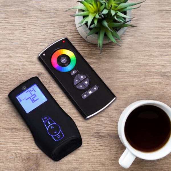 Plaza 55" Double-Sided Barrier-Screen Direct-Vent Fireplace With Remote Control and LED Underlighting