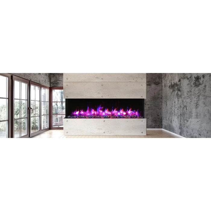 Amantii Tru View Extra Tall Lumina 88" Indoor Outdoor WiFi Enabled 3 Sided Electric Fireplace | 88-TRV-XT-XL-LUMINA