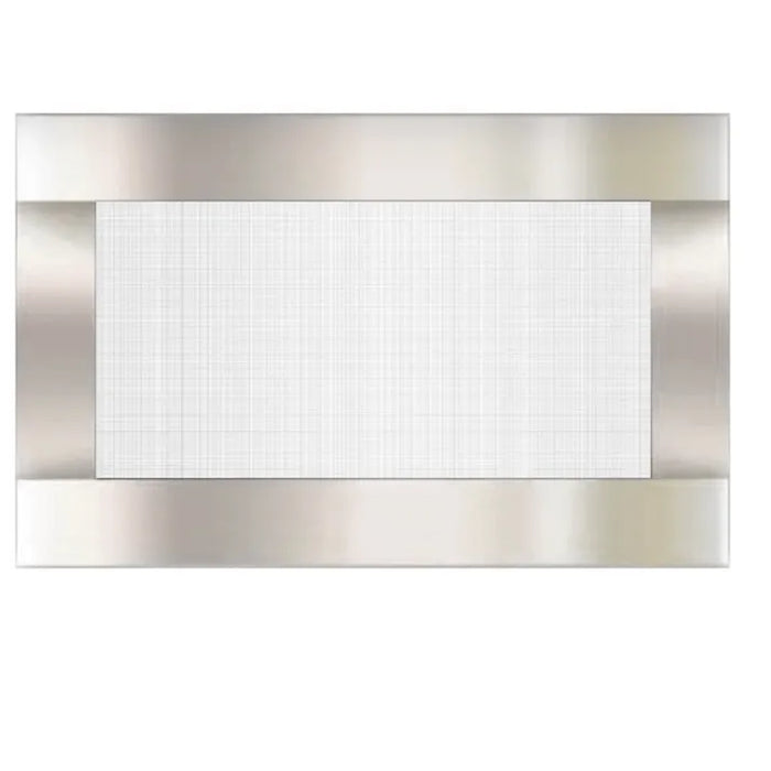 Amantii Sierra Flame 1/4" Stainless Steel Surround with Safety Barrier For New Comb Fireplace | NEWCOMB-36-SURR-SS-SCR