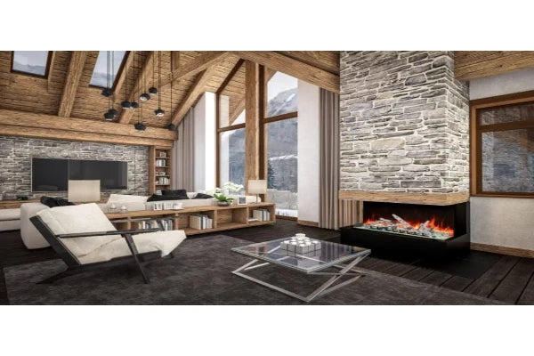 Amantii Tru View Bespoke 55" Indoor Outdoor 3 Sided Electric Fireplace | TRV-55-BESPOKE