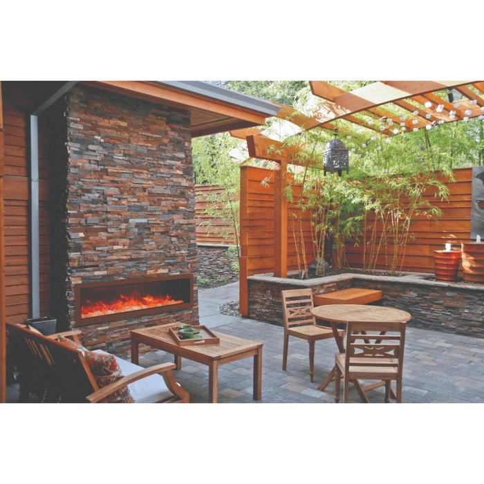 Amantii Panorama Deep 60" Full View Indoor Outdoor WiFi Enabled Smart Electric Fireplace | BI-60-DEEP-OD