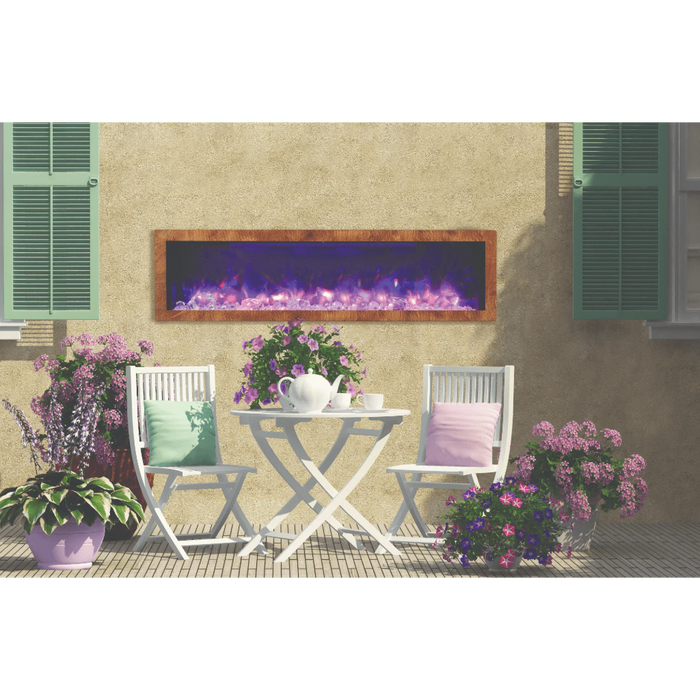 Amantii Panorama Deep 88" Full View Indoor Outdoor WiFi Enabled Smart Electric Fireplace | BI-88-DEEP-OD