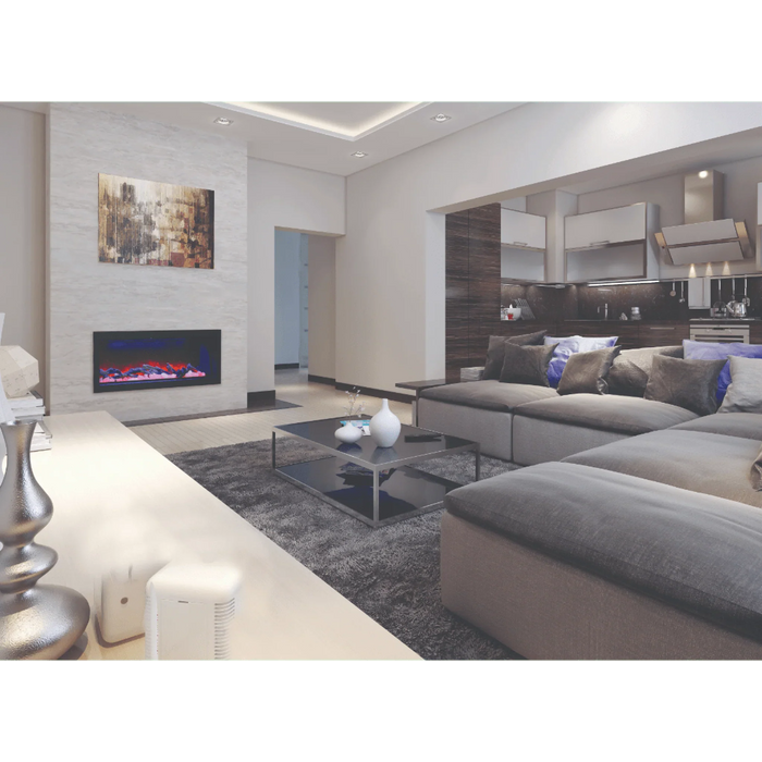 Amantii Panorama Deep 50" Full View Indoor Outdoor WiFi Enabled Smart Electric Fireplace | BI-50-DEEP-OD