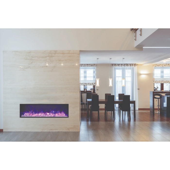 Amantii Panorama Slim 88" Full View Indoor Outdoor WiFi Enabled Smart Electric Fireplace | BI-88-SLIM-OD