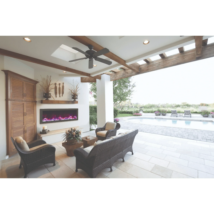 Amantii Panorama Slim 72" Full View Indoor Outdoor WiFi Enabled Smart Electric Fireplace | BI-72-SLIM-OD