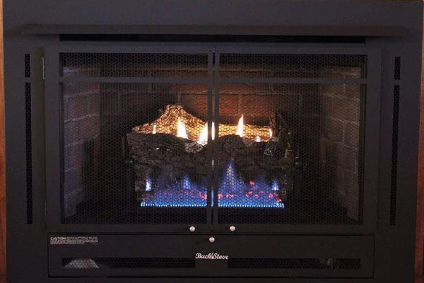 Buck Stove Model 34ZC Manhattan Old Town Red Vent Free Propane Gas Stove