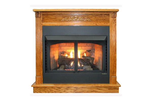 Buck Stove Model 42ZCBB Builder Series Firebox With Standard Dark Oak Mantel