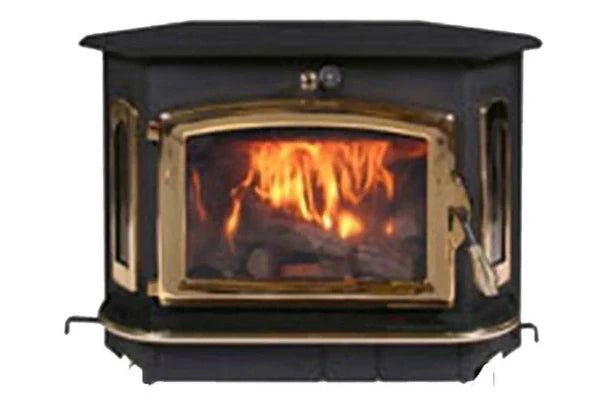 Buck Stove Model 91 Catalytic Wood Stove With Blower, Ash Tray & Gold Door
