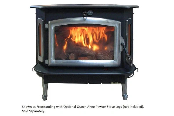 Buck Stove Model 91 Catalytic Wood Stove With Blower, Ash Tray & Pewter Door