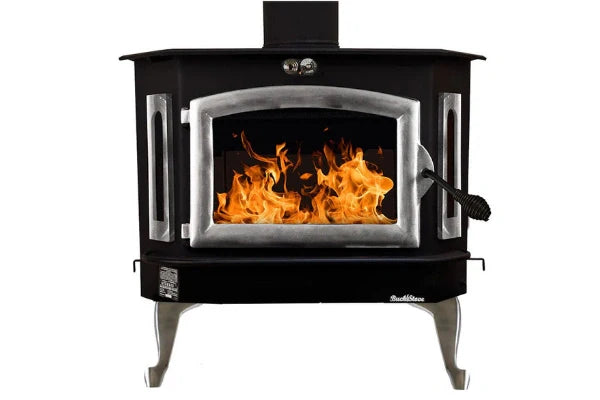 Buck Stove Model 91 Catalytic Wood Stove With Blower, Ash Tray & Pewter Door
