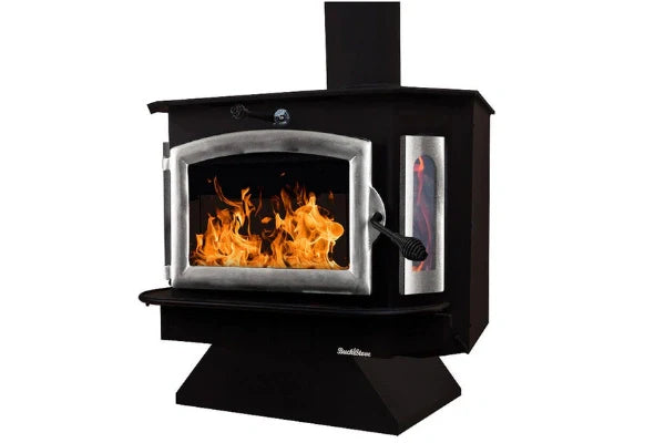 Buck Stove Model 91 Catalytic Wood Stove With Blower, Ash Tray & Pewter Door