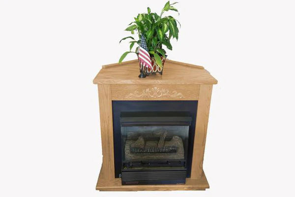 Buck Stove Light Oak Contemporary Corner Mantel For Model 34 Gas Stove