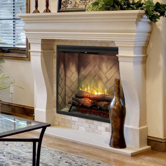 Dimplex Revillusion Weathered Concrete 36" Portrait Built-In Electric Firebox W/ Front Glass & Plug Kit - 50002399 (RBF36PWC-FG)