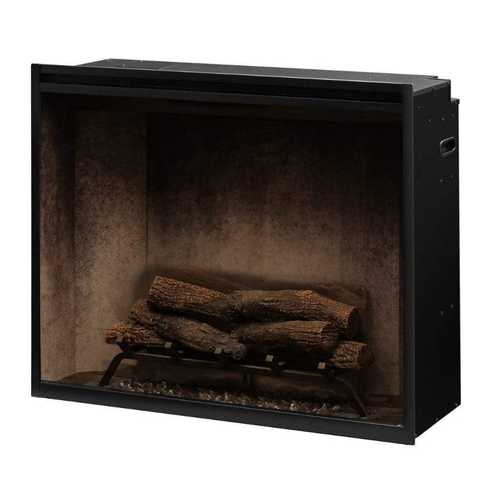 Dimplex Revillusion Weathered Concrete 36" Portrait Built-In Electric Firebox W/ Front Glass &  Plug Kit - 50002399 (RBF36PWC-FG)