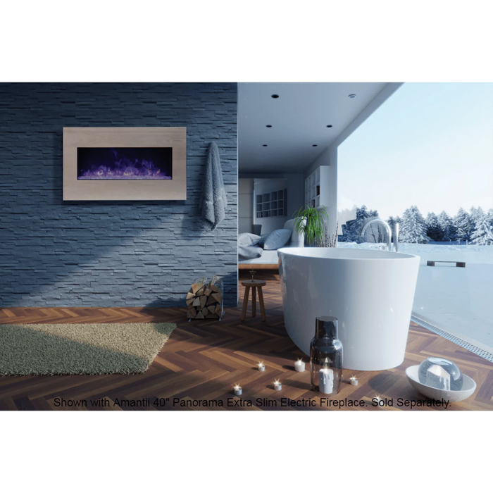 Amantii Knotty Black Birch Wooden Mantel Surround MAN-BMKB-XS40 for BI-40 Xtraslim