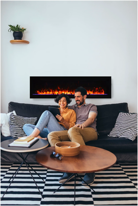 Amantii Symmetry Lumina 88" Indoor Outdoor Built-In Smart Electric Fireplace | SYM-88-LUMINA