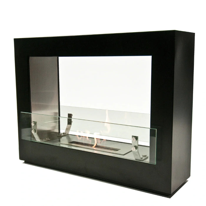 The Bio Flame Rogue 2.0 Double Sided 36" Black Ethanol Fireplace