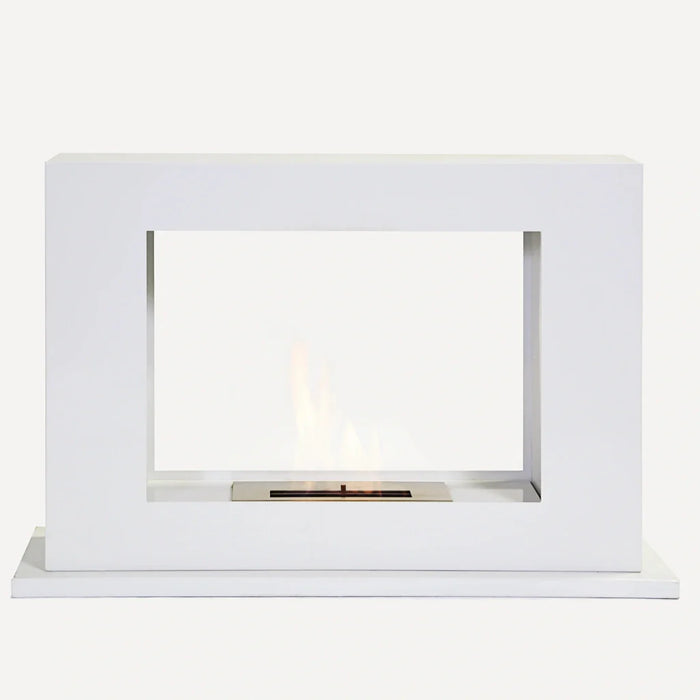 The Bio Flame Rogue 2.0 Double Sided 36" White Ethanol Fireplace