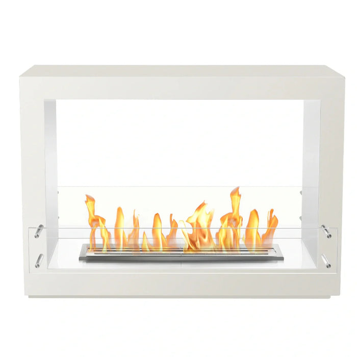 The Bio Flame Rogue 2.0 Double Sided 36" White Ethanol Fireplace