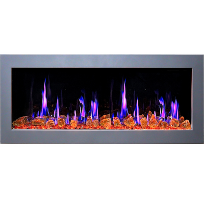Litedeer Gloria II 48" Smart Electric Fireplace with App Reflective Amber Glass ZEF48XAW