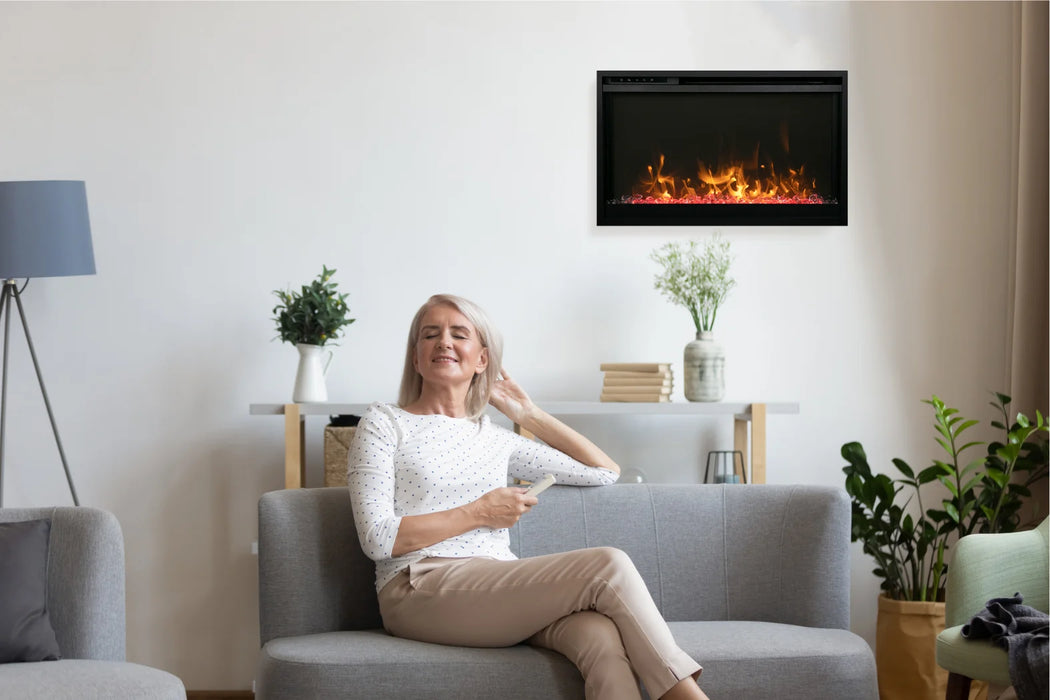 Remii Classic Xtra Slim 33" Built-In Smart Electric Fireplace | CLASSIC-SLIM-33