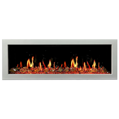 Litedeer Gloria II 58" Smart Electric Fireplace with App Seamless Push-in Reflective Fire Glass ZEF58VAW