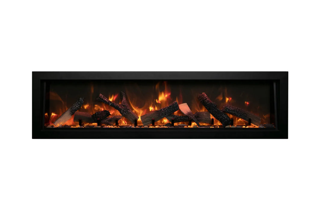 Remii Extra Tall 45" Indoor/Outdoor Zero Clearance Built-in Electric Fireplace with Black Steel Surround | 102745-XT