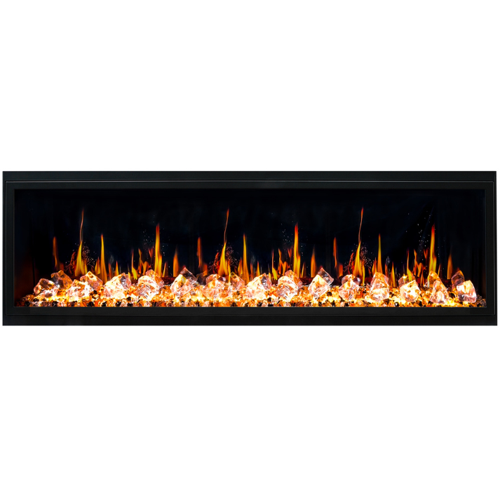 Litedeer Latitude 65" Ultra Slim Built-in Electric Fireplace + Acrylic Crushed Ice Rocks ZEF65XC