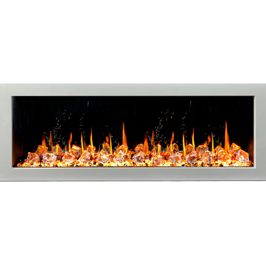 Litedeer Gloria II 58" Smart Electric Fireplace with Acrylic Crushed Ice Rock ZEF58VCW