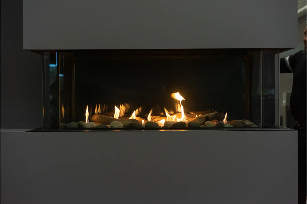 Amantii Sierra Flame 48" LYON 4-Sided See Through Gas Fireplace | LYON-48-NG