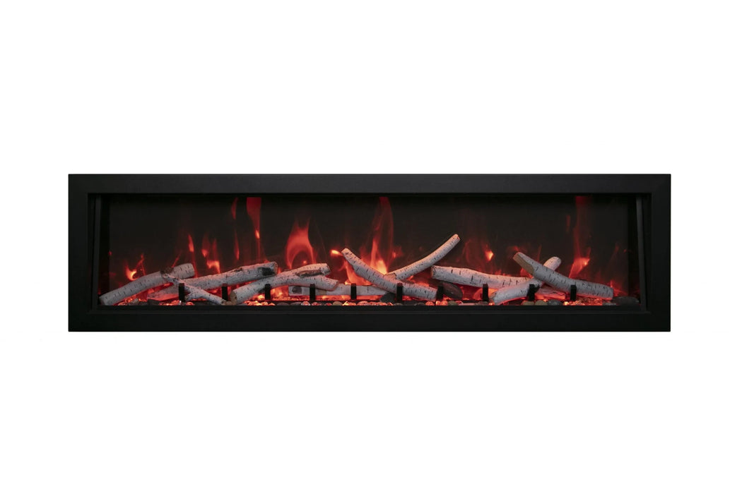 Remii Deep 65" Indoor/Outdoor Built-in Electric Fireplace with Black Steel Surround | 102765-DE