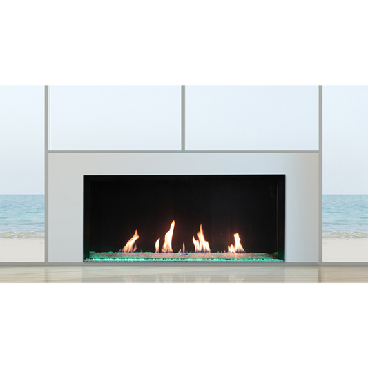 Plaza 55" Single-Sided Glass Barrier Fireplace With Remote Control and LED Underlighting