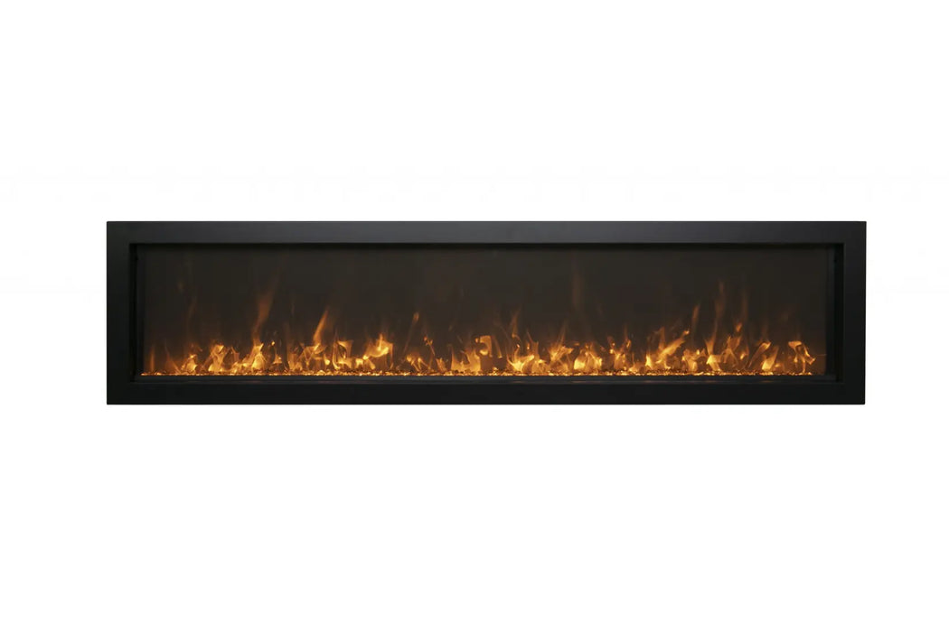 Remii Extra Slim 35" Indoor/Outdoor Zero Clearance Built-in Electric Fireplace with Black Steel Surround | 102735-XS