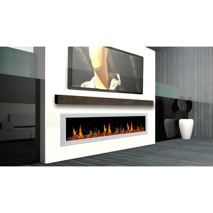 Litedeer Gloria II 78" push-in Smart Electric Fireplace with App Reflective fire Glass - ZEF78VAW, White