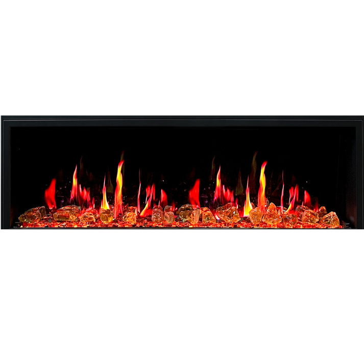 Litedeer Latitude 55" Built-in Linear Electric Fireplace Reflective Fire Glass (Luster Copper) ZEF55VA