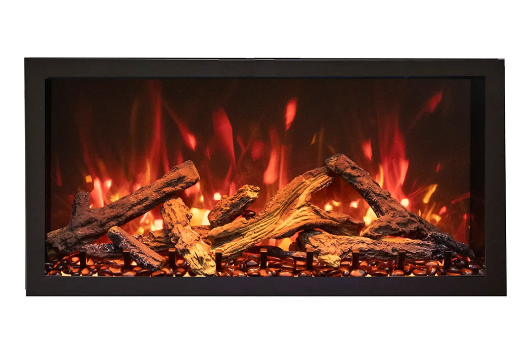 Remii Extra Tall 65" Indoor/Outdoor Zero Clearance Built-in Electric Fireplace with Black Steel Surround | 102765-XT