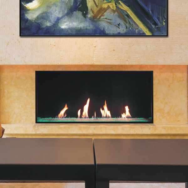 Plaza InvisiMesh 55" Single-Sided Barrier-Screen Direct-Vent Fireplace