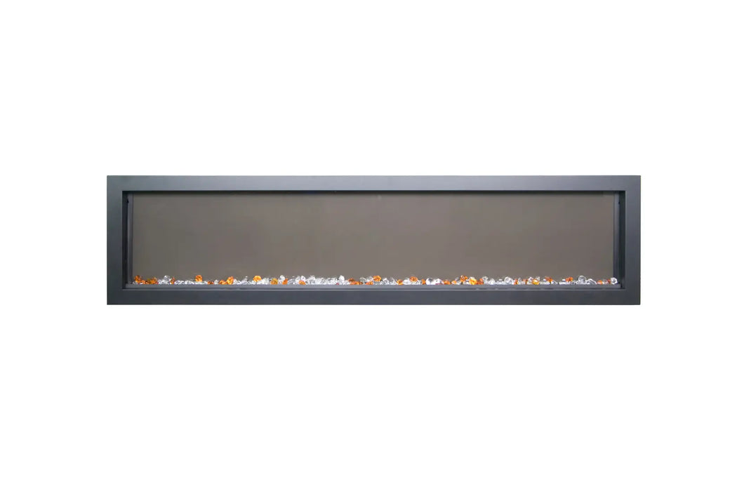 Remii Extra Slim 35" Indoor/Outdoor Zero Clearance Built-in Electric Fireplace with Black Steel Surround | 102735-XS