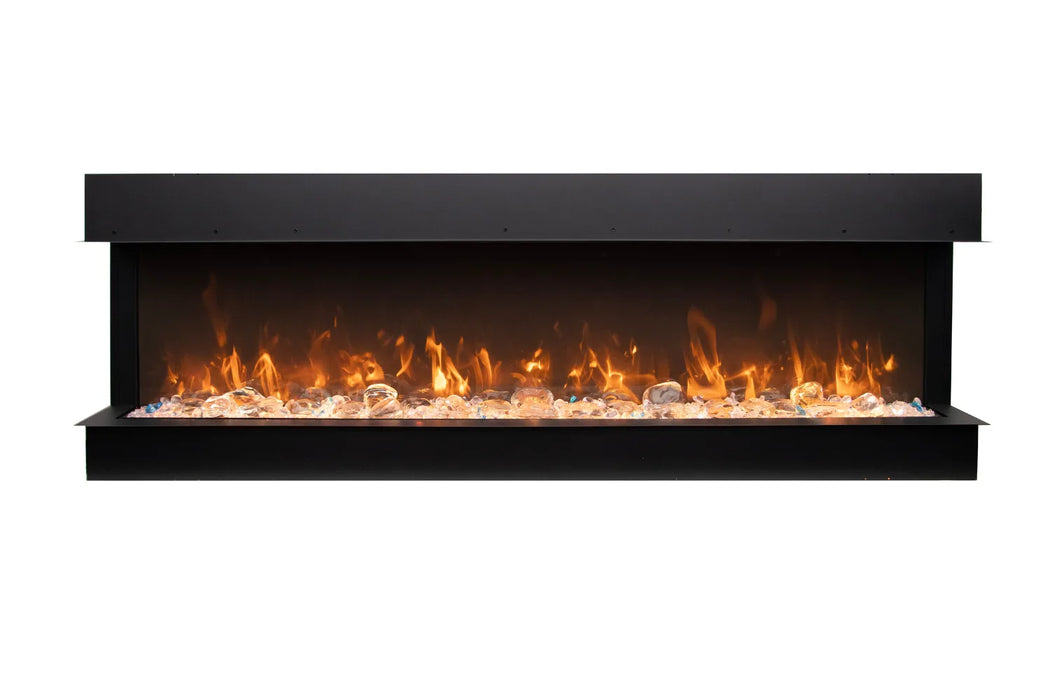 Remii BAY SLIM 72" Indoor/Outdoor 3-Sided Smart Electric Fireplace | 72-BAY-SLIM