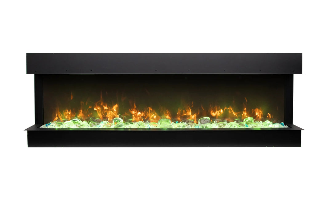 Remii BAY SLIM 72" Indoor/Outdoor 3-Sided Smart Electric Fireplace | 72-BAY-SLIM