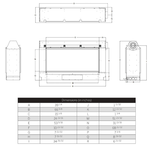 Plaza InvisiMesh 55" Single-Sided Barrier-Screen Direct-Vent Fireplace