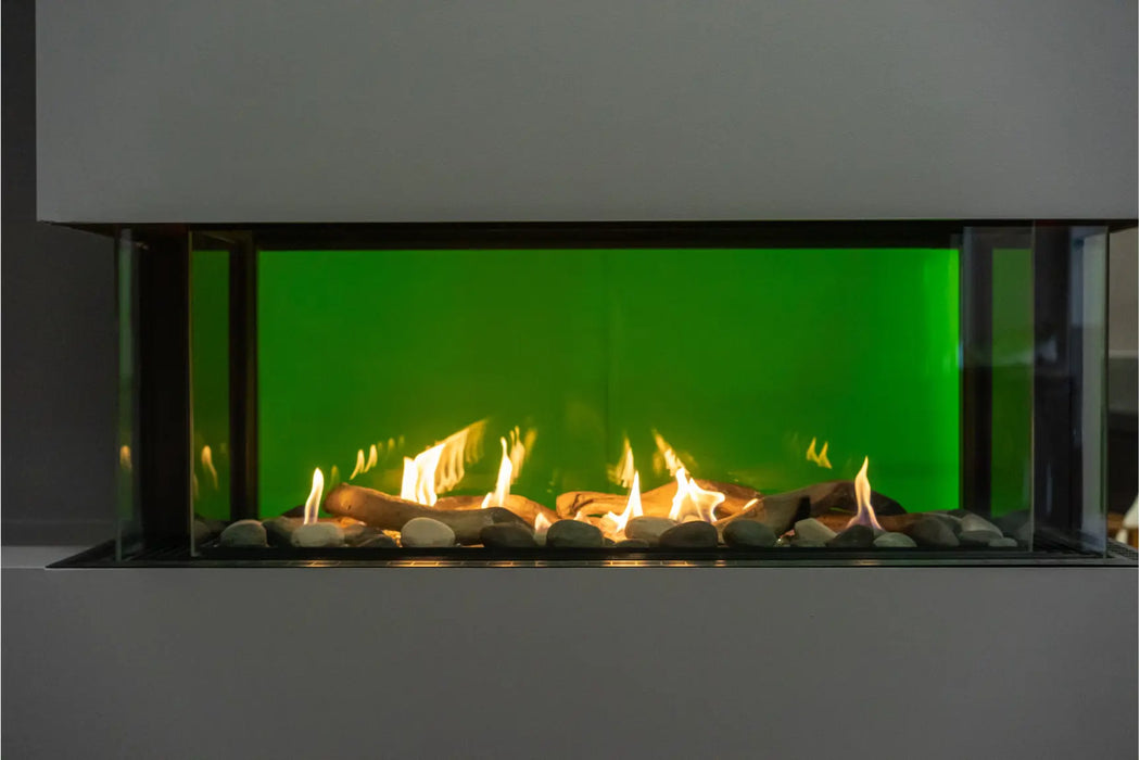 Amantii Sierra Flame 48" LYON 4-Sided See Through Gas Fireplace | LYON-48-NG