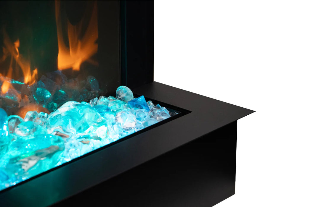 Remii BAY SLIM 72" Indoor/Outdoor 3-Sided Smart Electric Fireplace | 72-BAY-SLIM