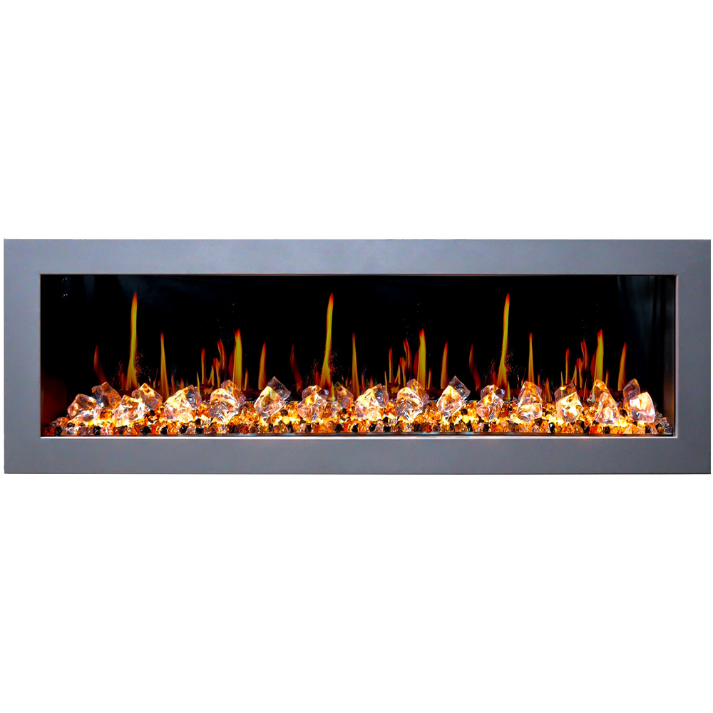 Litedeer Homes Gloria II 68" Smart Electric Fireplace with Acrylic Crushed Ice Rock ZEF68XCW