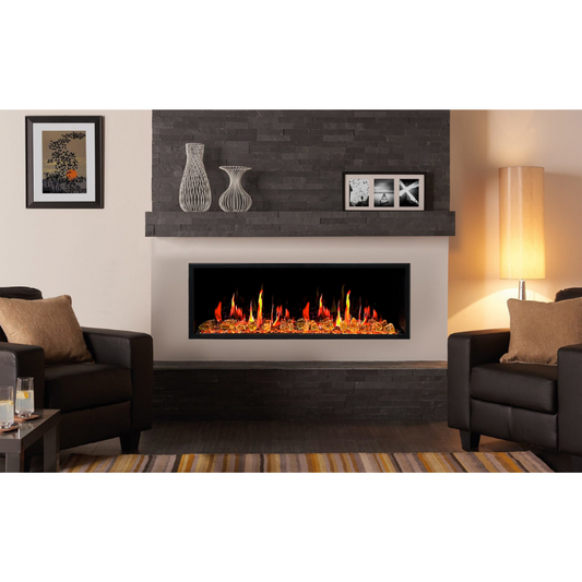 Litedeer Latitude 45" Ultra Slim Built-in Electric Fireplace + Acrylic Crushed Ice Rocks ZEF45XC