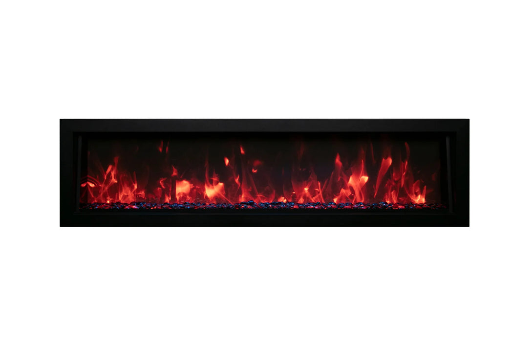 Remii Deep 65" Indoor/Outdoor Built-in Electric Fireplace with Black Steel Surround | 102765-DE