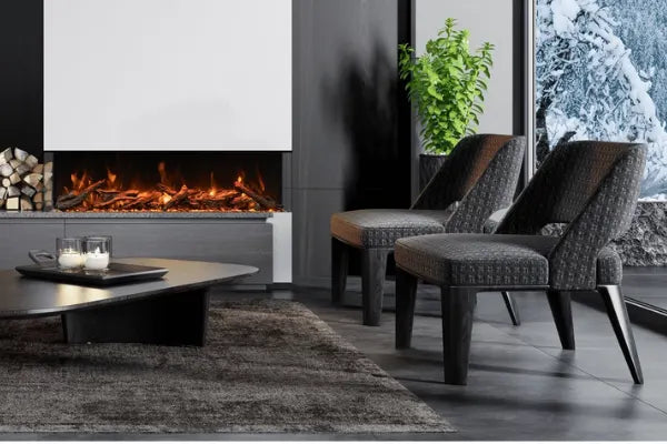 Amantii Tru View Deep 72" Indoor Outdoor 3 Sided Smart Electric Fireplace | 72-TRU-VIEW-XL