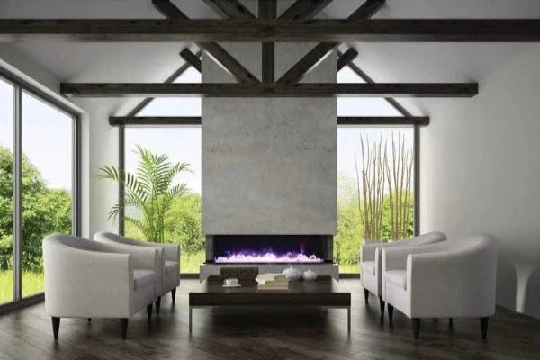 Amantii Tru View Deep 72" Indoor Outdoor 3 Sided Smart Electric Fireplace | 72-TRU-VIEW-XL